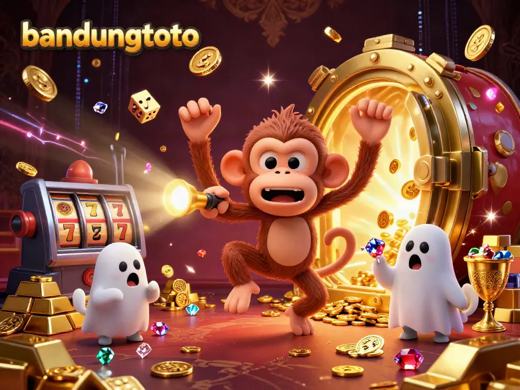 Experience the excitement of bandungtoto casino games with a playful poltergeist monkey juggling riches.