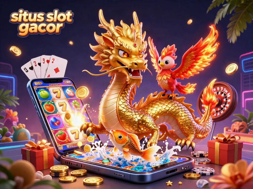 Engage in winning strategies with situs slot gacor illustrated by vibrant characters and dynamic game elements.