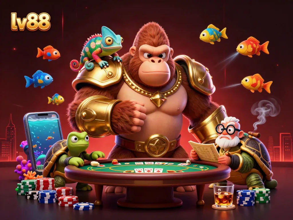 Engage with the thrilling lv88 fish shooting scene featuring vibrant underwater elements and rich casino details.