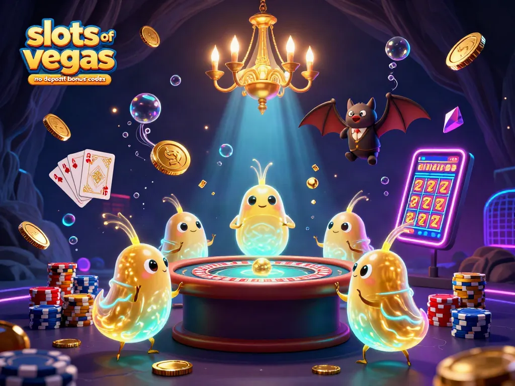 Spin thrilling slots of vegas no deposit bonus codes with vibrant glowing casino elements.