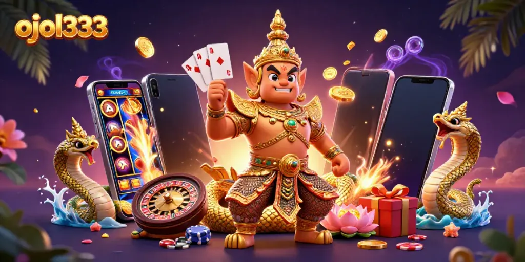 Engage with ojol333's thrilling slot games while experiencing rich visual storytelling in this vibrant scene!