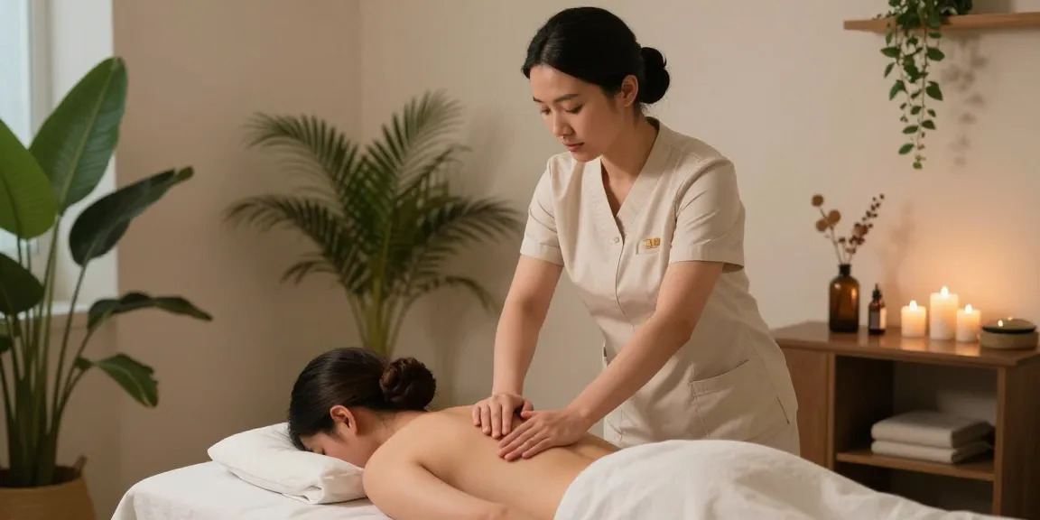 수원토닥이가 제공하는 여성전용 마사지 공간에서 아로마 오일과 함께 편안한 마사지 받고 있는 모습