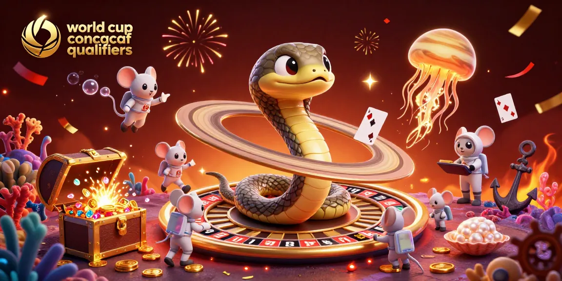 Bet on the world cup 2026 concacaf qualifiers with vivid cosmic characters and engaging casino elements.