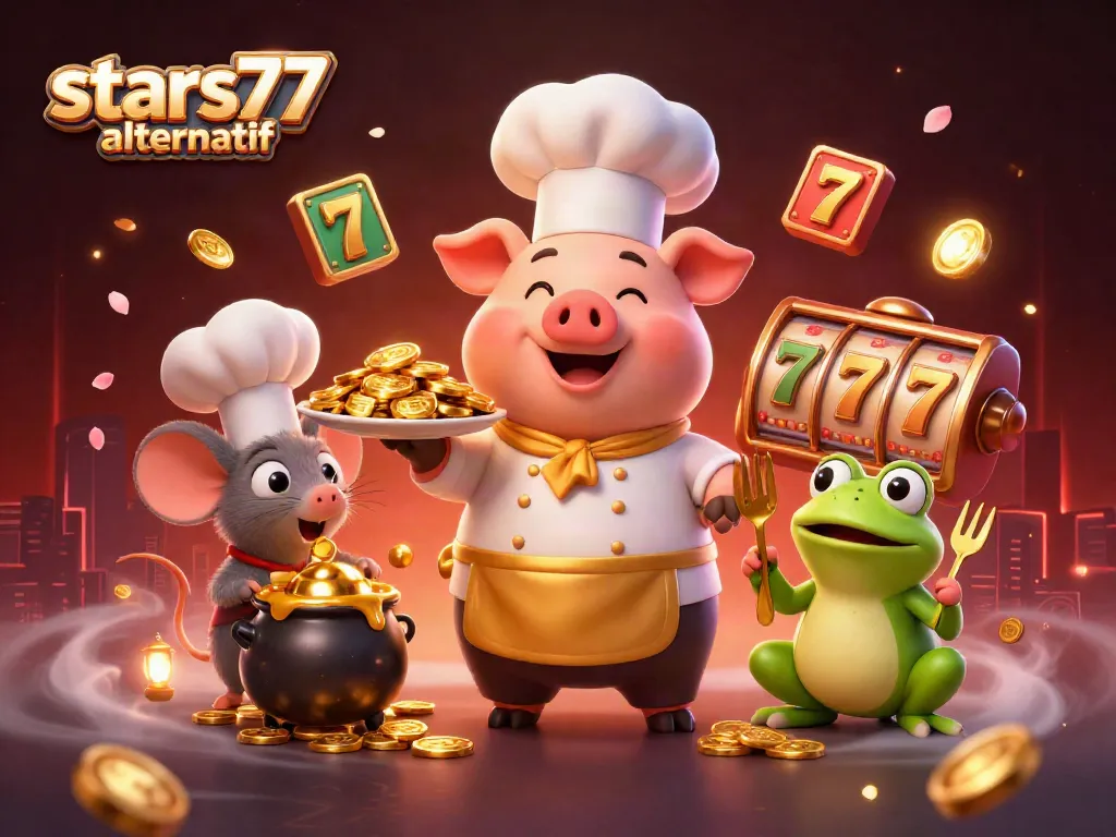 Gambarlah stars77 alternatif dengan karakter kasino dan elemen slot yang menyenangkan.