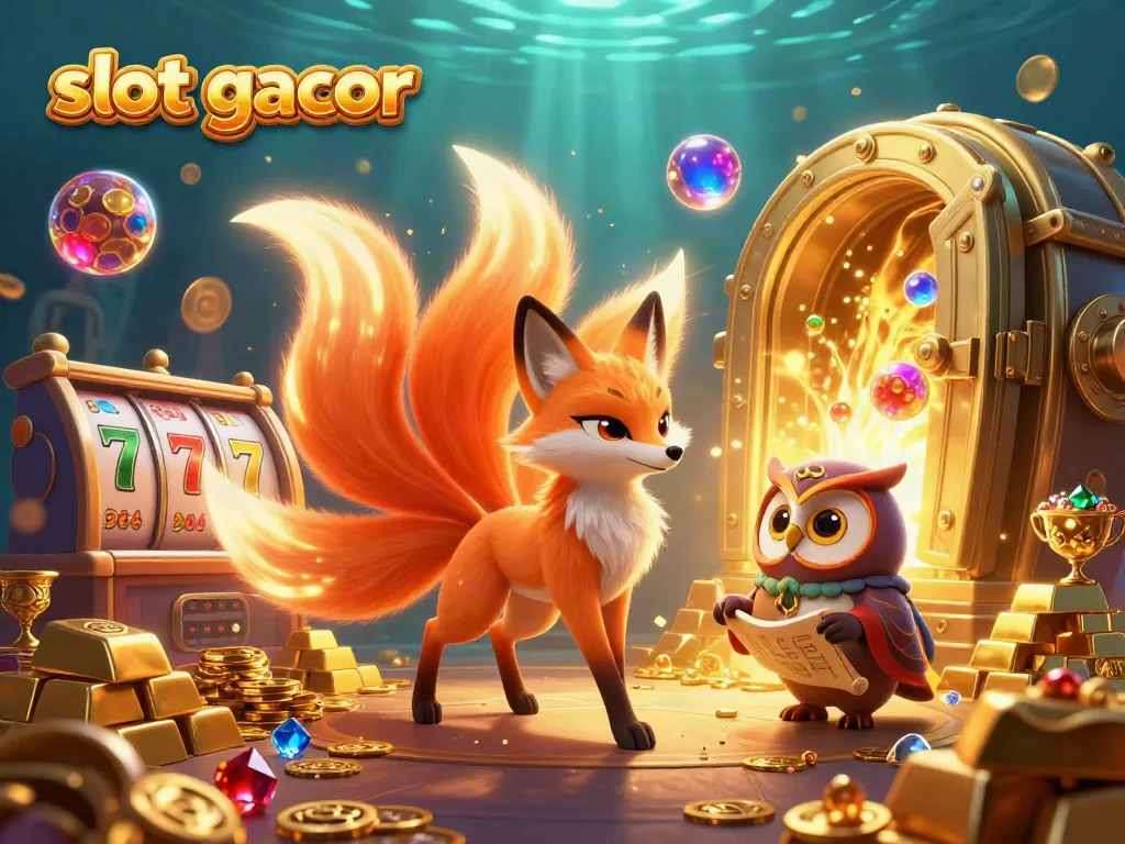 Engage in thrilling slot gacor action with vibrant characters in a dazzling golden casino scene.