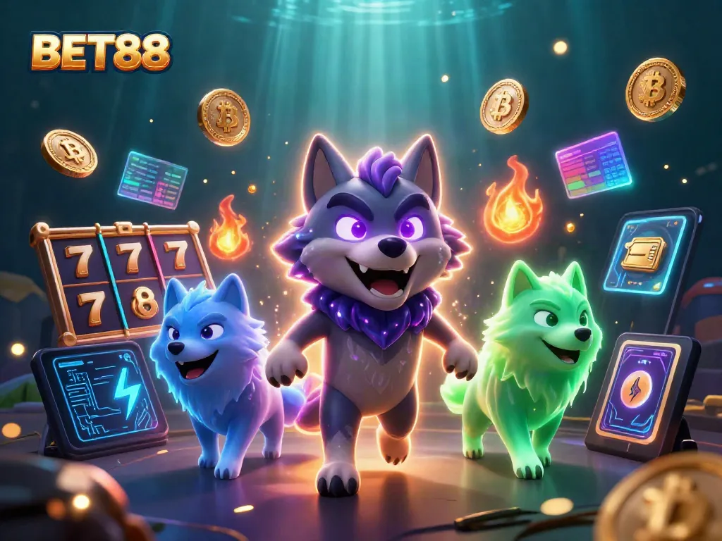 Cá cược hấp dẫn trên Bet88 với các nhân vật game và biểu tượng jackpot nổi bật.