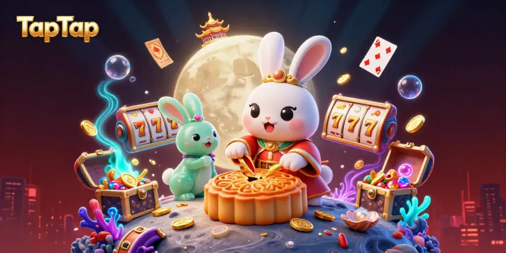Engage with TapTap in a vibrant underwater casino scene filled with slot reels and poker chips.
