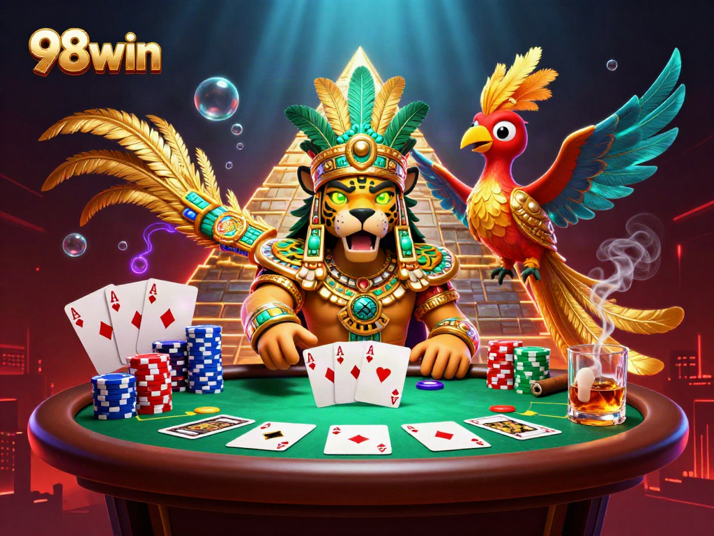 Experience captivating gameplay at 98win's vibrant casino with cosmic poker action.