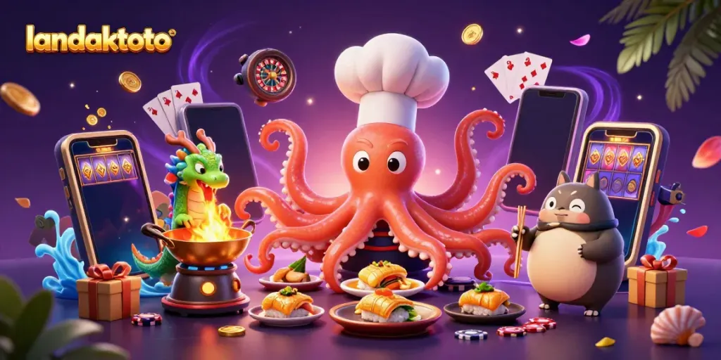 Menangkan hadiah menarik dengan landaktoto dalam ilustrasi kasino 3D yang penuh warna