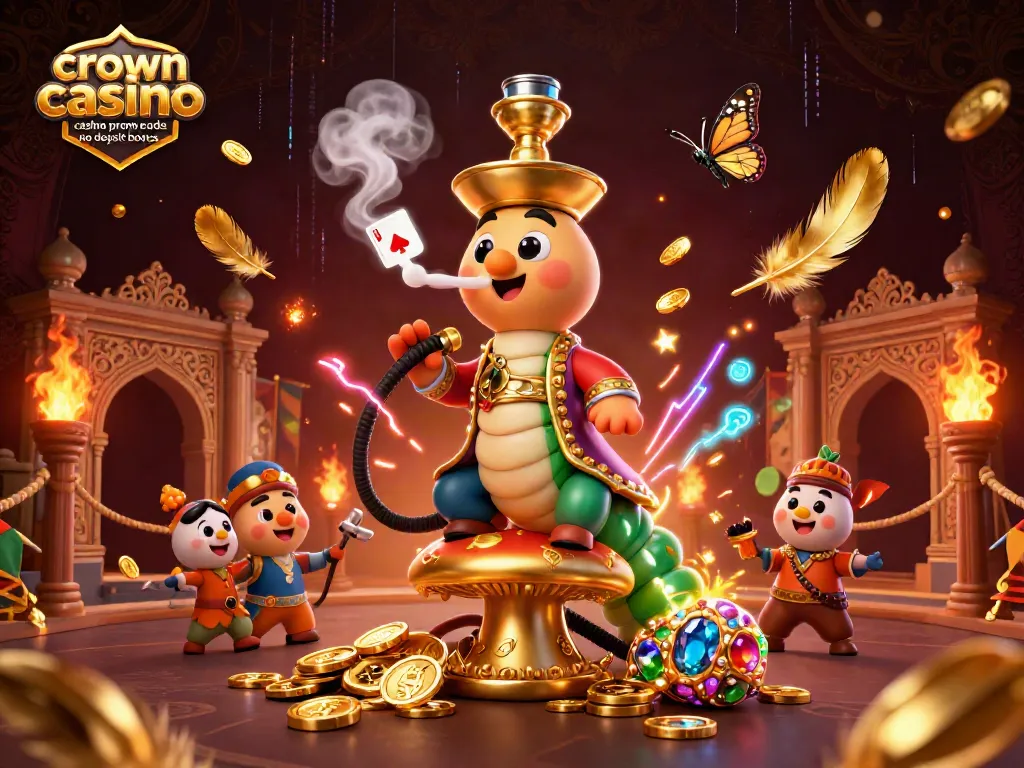 Crown coins casino promo code no deposit bonus offers players a vibrant scene with casino elements and gold coins.