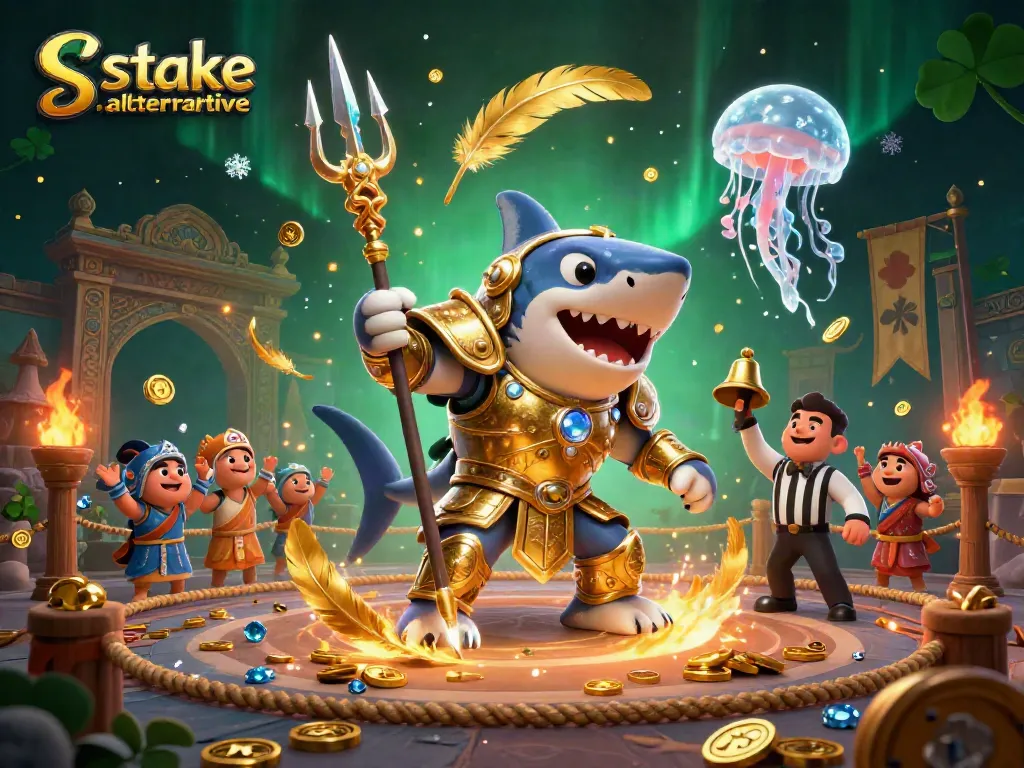 Engage with incredible stakes in the fun and energetic scene of stake.us alternative showcasing a casino underwater.