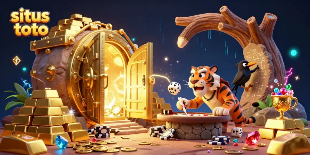 Experience the thrilling situs toto prehistoric casino with cavemen and sparkling treasures.