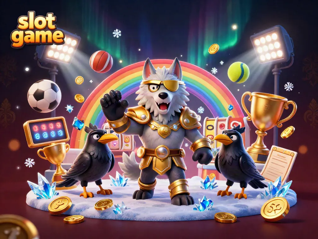 Experience the thrill of slot games with a Norse-inspired scene, showcasing vibrant elements.