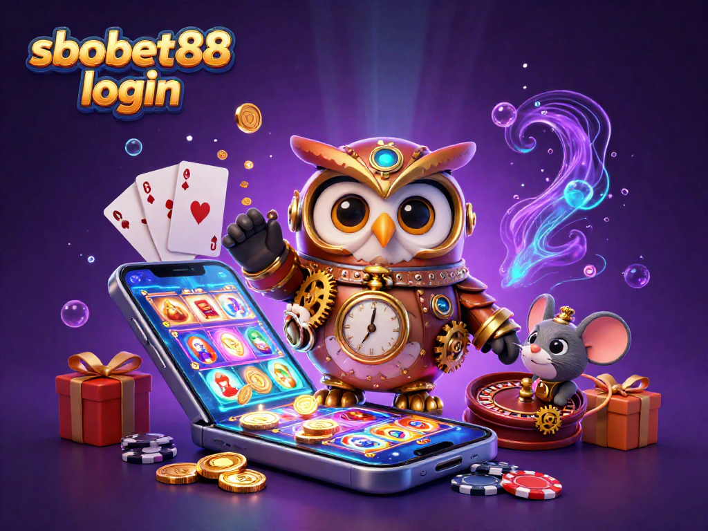Bet on sbobet88 login with the vibrant owl and mouse at a steampunk casino full of winning slots.