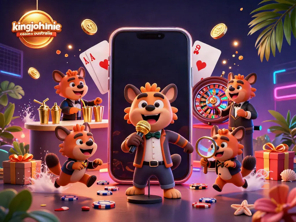 Experience the excitement at kingjohnnie casino australia with hyenas enjoying a vibrant comedy casino club setting.
